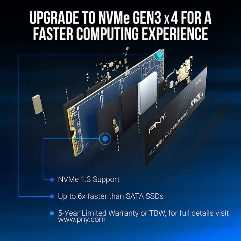 PNY CS1030 250GB NVMe SSD - PCIe Gen3 x4, 2500MB/s Read - IT Supplies Ltd