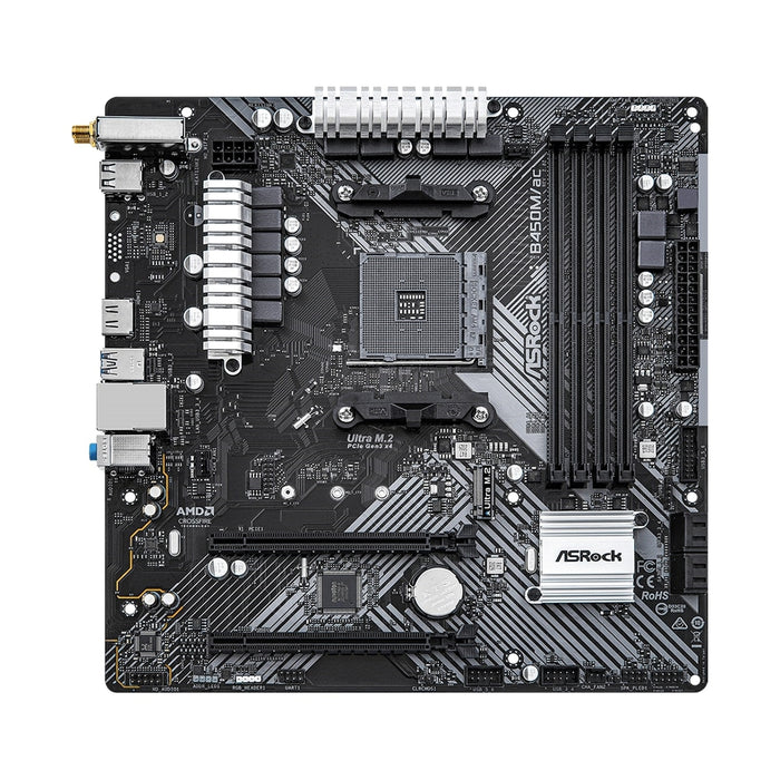 ASRock B450M/ac R2.0 AM4 DDR4 Micro ATX Motherboard