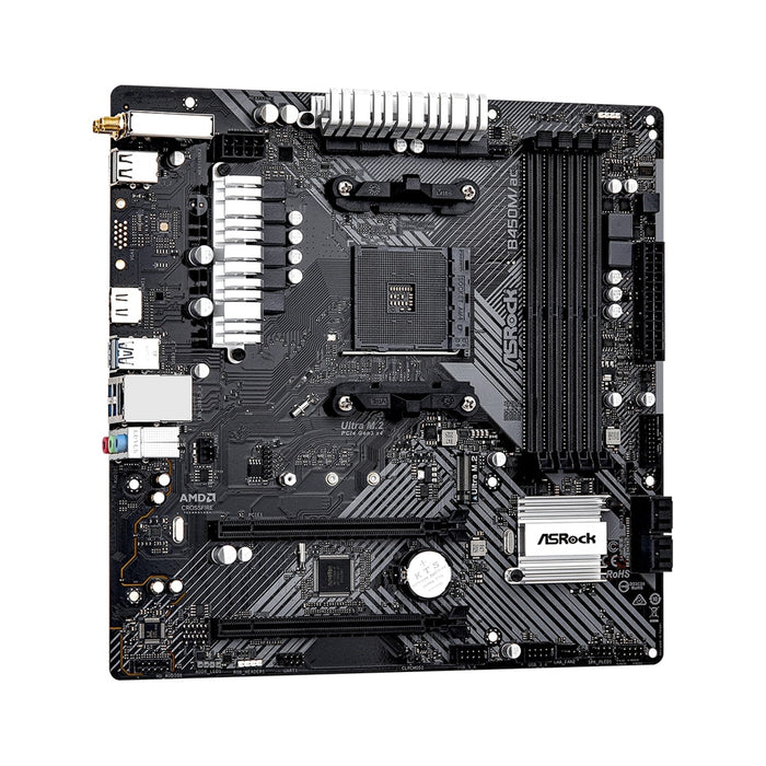ASRock B450M/ac R2.0 AM4 DDR4 Micro ATX Motherboard