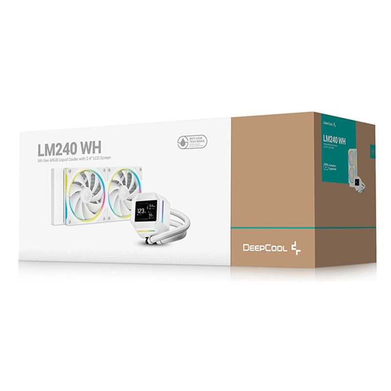 DeepCool LM240 White 240mm AIO Cooler IPS Display ARGB