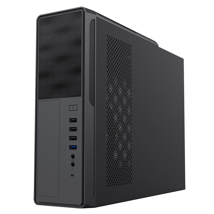 CiT S014C Slim Micro ATX Case with 300W PSU – USB Type-C, Compact