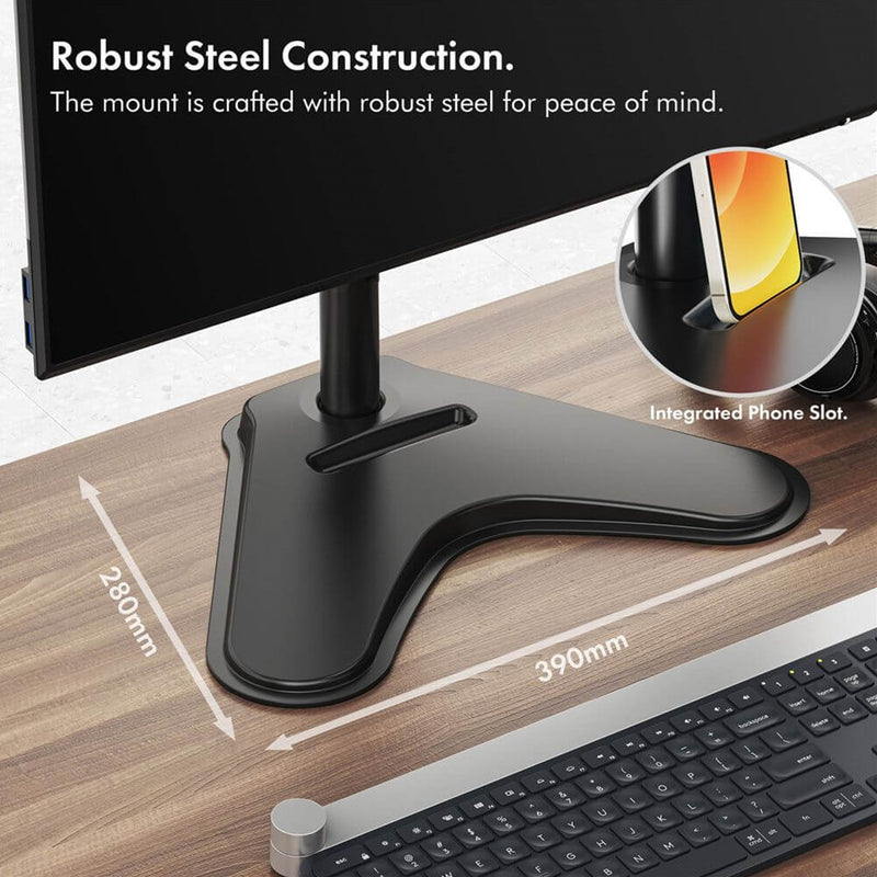 VonHaus Single Monitor Mount & Stand 13–32″ VESA 75/100 Black