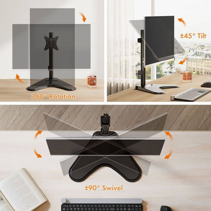 VonHaus Single Monitor Mount & Stand 13–32″ VESA 75/100 Black