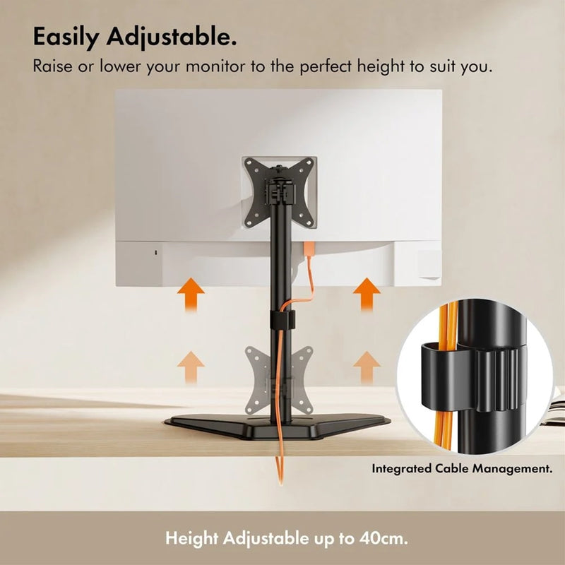 VonHaus Single Monitor Mount & Stand 13–32″ VESA 75/100 Black