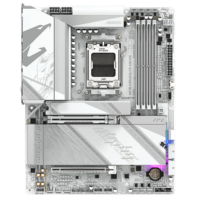 Gigabyte X870 AORUS ELITE X3D ICE AM5 ATX WiFi 7 DDR5 Motherboard