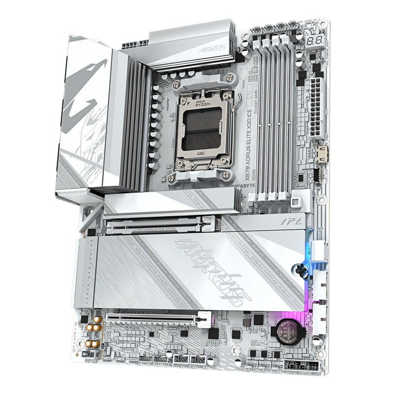 Gigabyte X870 AORUS ELITE X3D ICE AM5 ATX WiFi 7 DDR5 Motherboard