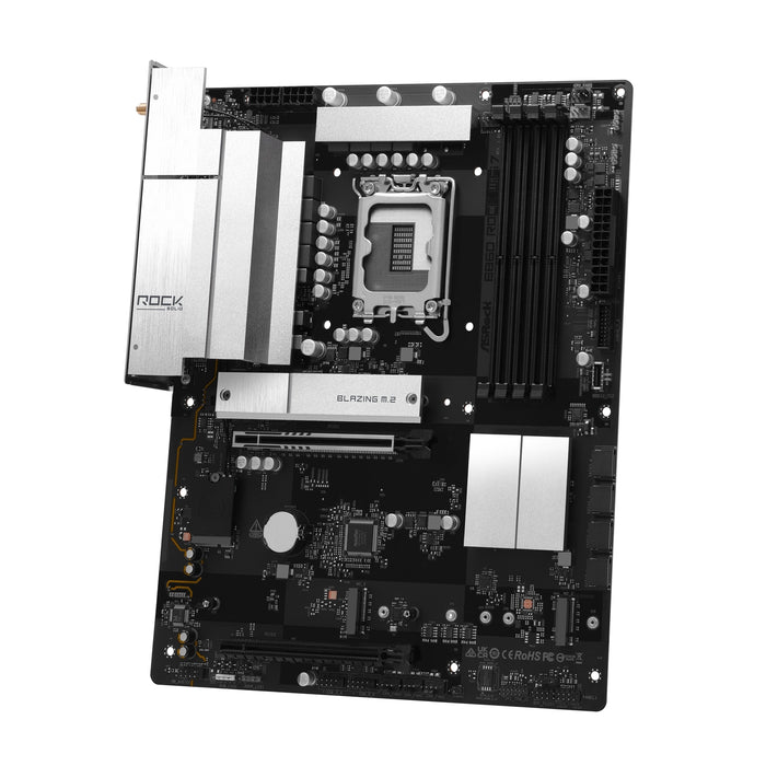 ASRock B860 Rock WiFi 7 Intel 1851 DDR5 ATX Motherboard, 4x DDR5, Wi-Fi 7