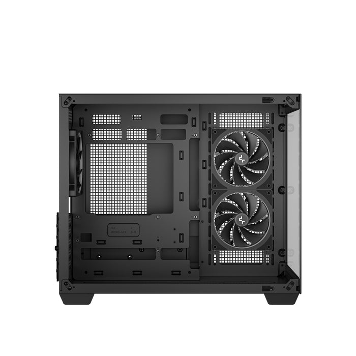 DeepCool CG330 3F ARGB Micro-ATX Dual Chamber Case Black