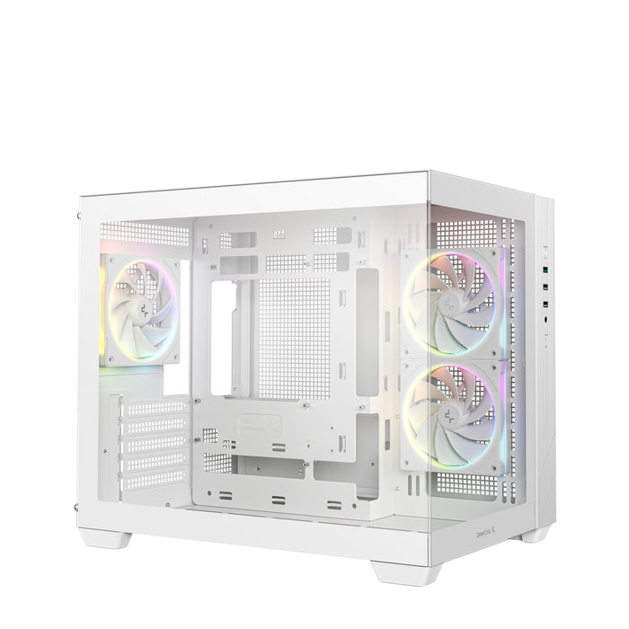 DeepCool CG330 3F ARGB Micro-ATX Case White with 3 ARGB Fans