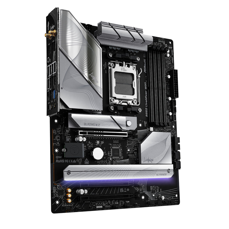 ASRock B850 LiveMixer WiFi AMD AM5 DDR5 ATX Motherboard, 4x DDR5, Wi-Fi 7
