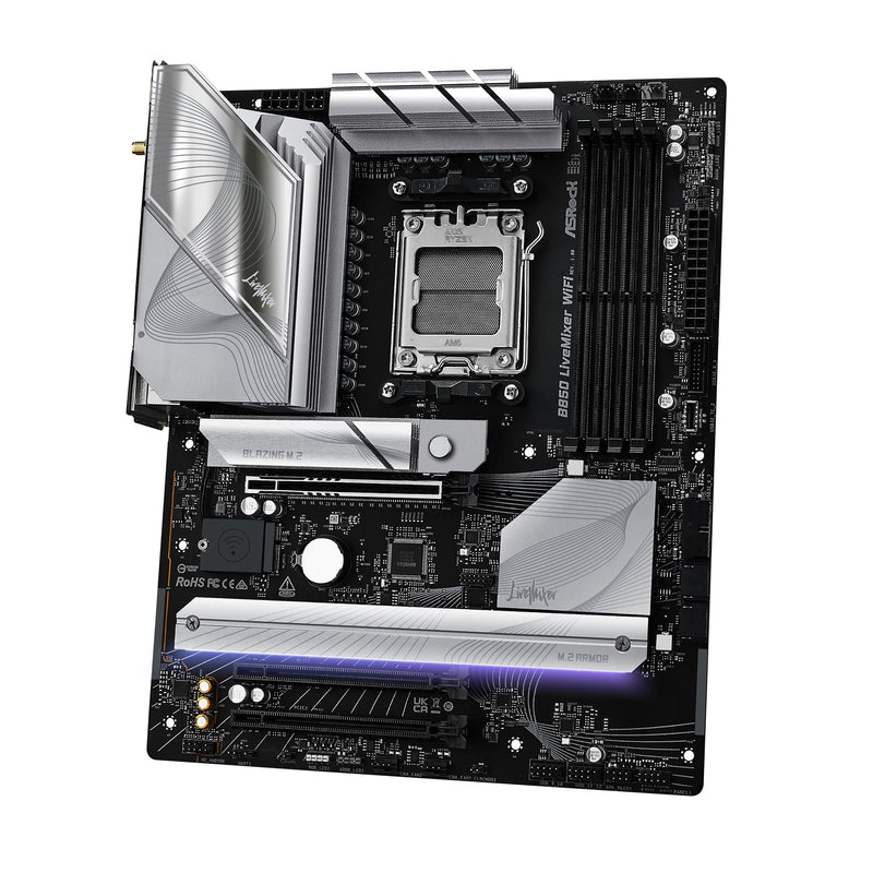 ASRock B850 LiveMixer WiFi AMD AM5 DDR5 ATX Motherboard, 4x DDR5, Wi-Fi 7