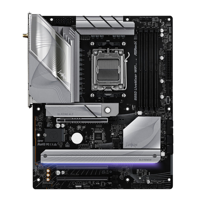 ASRock B850 LiveMixer WiFi AMD AM5 DDR5 ATX Motherboard, 4x DDR5, Wi-Fi 7
