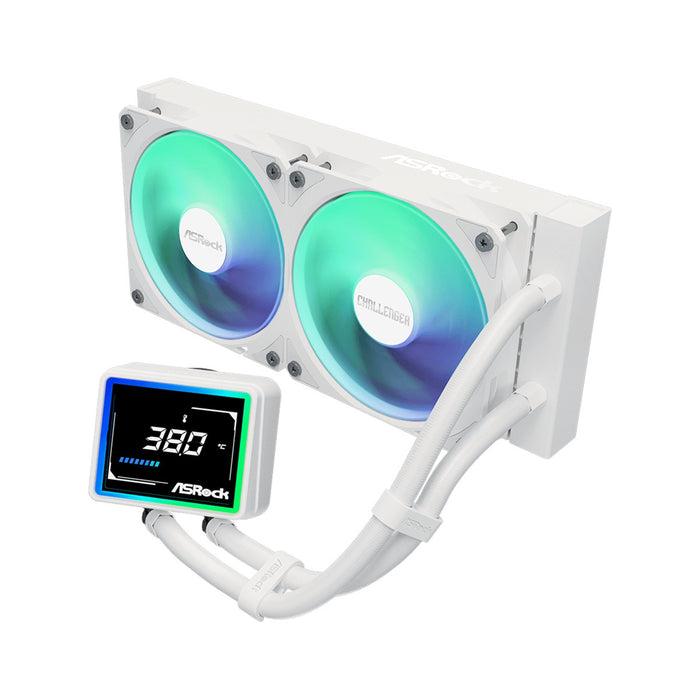 ASRock Challenger 240 Digital White AIO Cooler 240mm LCD ARGB