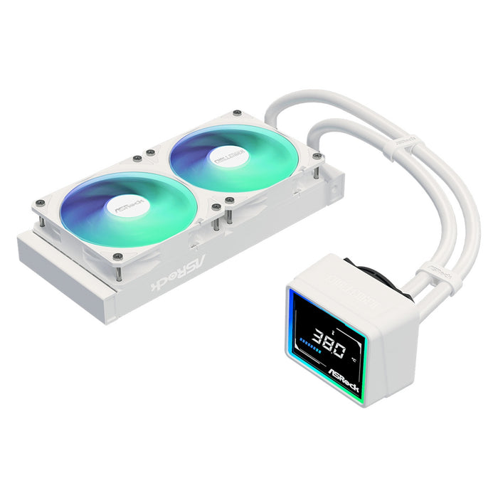 ASRock Challenger 240 Digital White AIO Cooler 240mm LCD ARGB