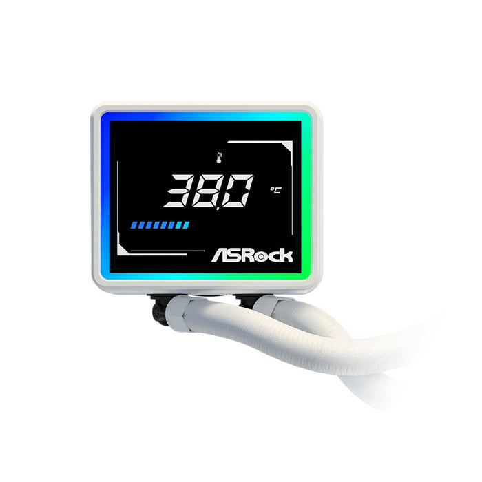 ASRock Challenger 240 Digital White AIO Cooler 240mm LCD ARGB