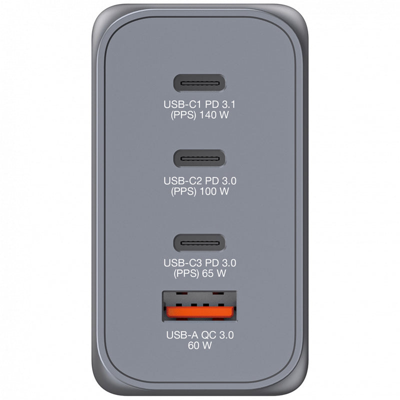Verbatim 240W GaN Charger 4-Port USB-C PD Fast Charge Travel