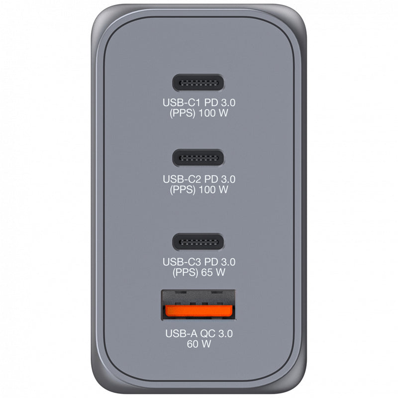 Verbatim 200W GaN Charger 4-Port USB-C PD Fast Charging EU UK US