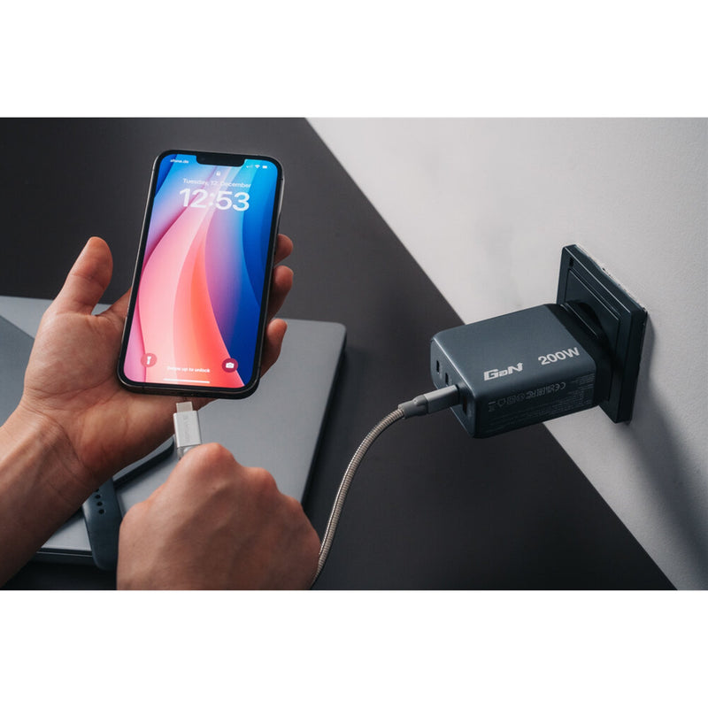 Verbatim 200W GaN Charger 4-Port USB-C PD Fast Charging EU UK US