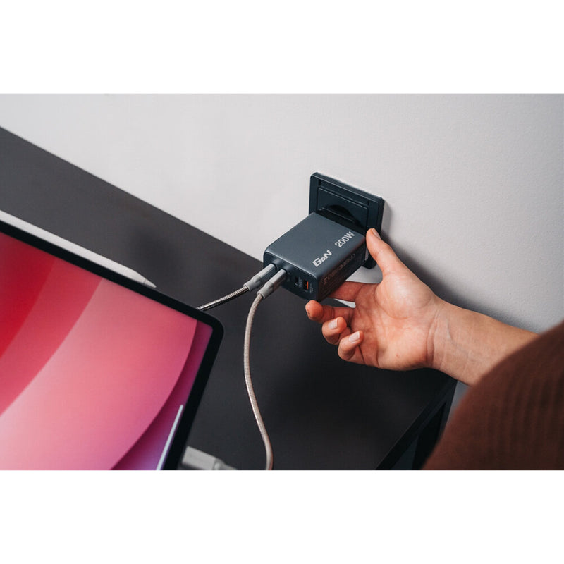 Verbatim 200W GaN Charger 4-Port USB-C PD Fast Charging EU UK US
