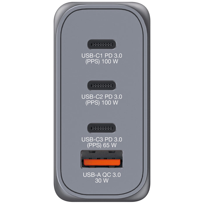 Verbatim 100W GaN Charger 4-Port USB-C PD Fast Travel Charger