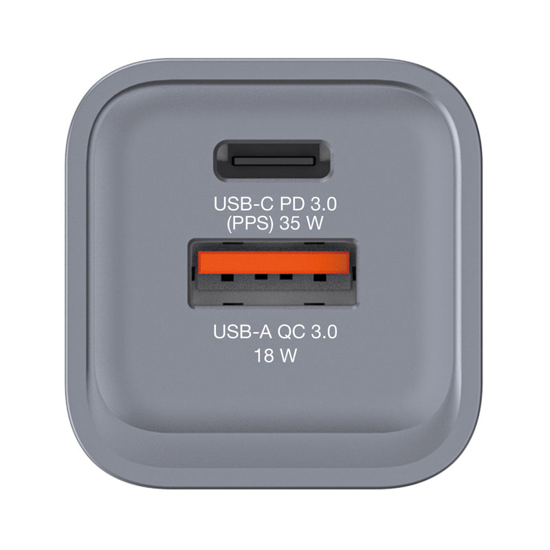 Verbatim 35W GaN Charger USB-C PD QC 3.0 Travel Plug EU UK US