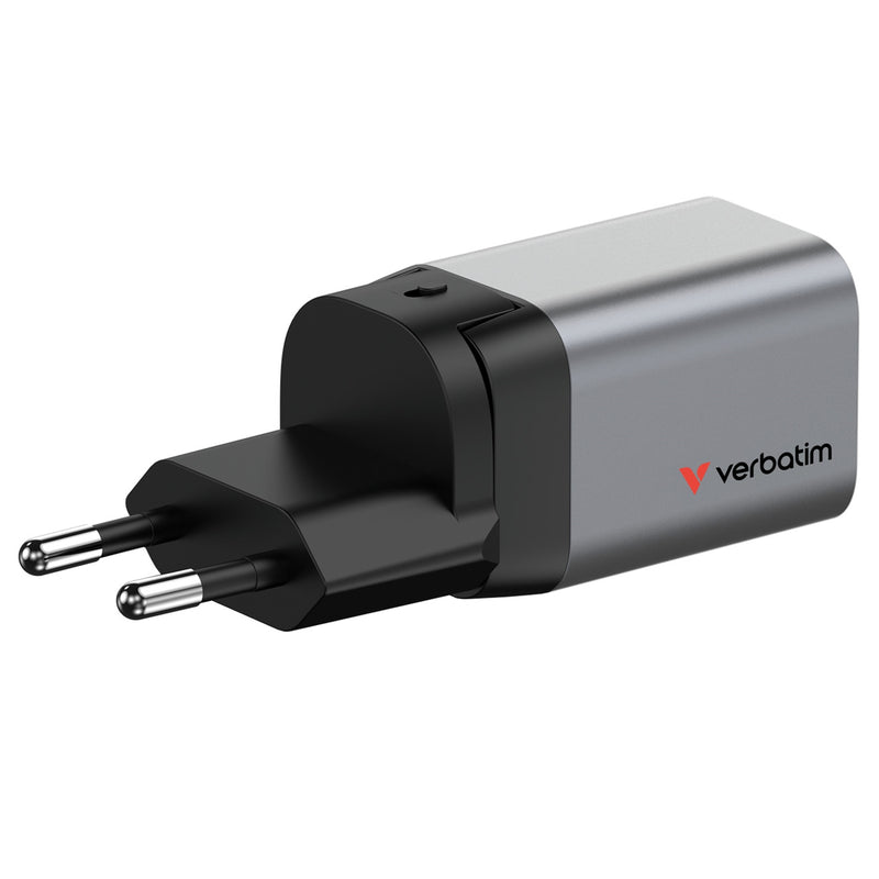 Verbatim 35W GaN Charger USB-C PD QC 3.0 Travel Plug EU UK US