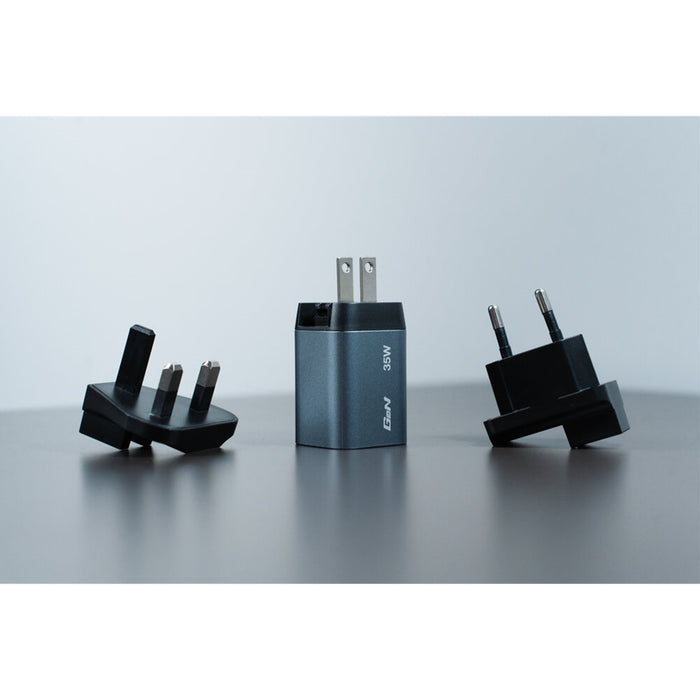 Verbatim 35W GaN Charger USB-C PD QC 3.0 Travel Plug EU UK US