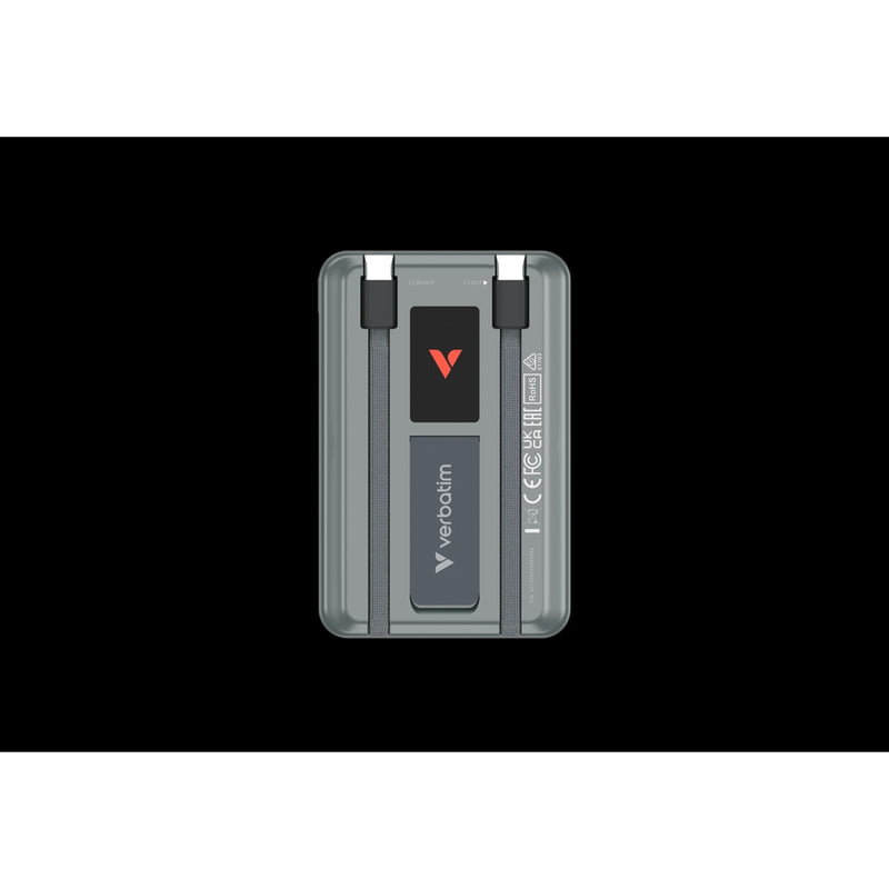 Verbatim Charge & Go 10000mAh MagSafe Power Bank with Display Grey