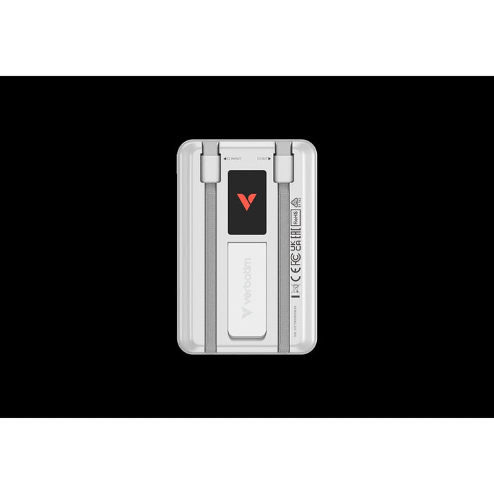 Verbatim 10,000mAh MagSafe Power Bank 22.5W USB-C Built-in Cables