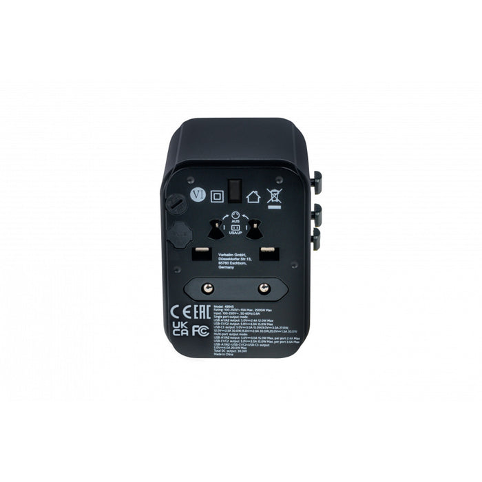 Verbatim UTA-03 Universal Travel Adapter 30W USB-C PD