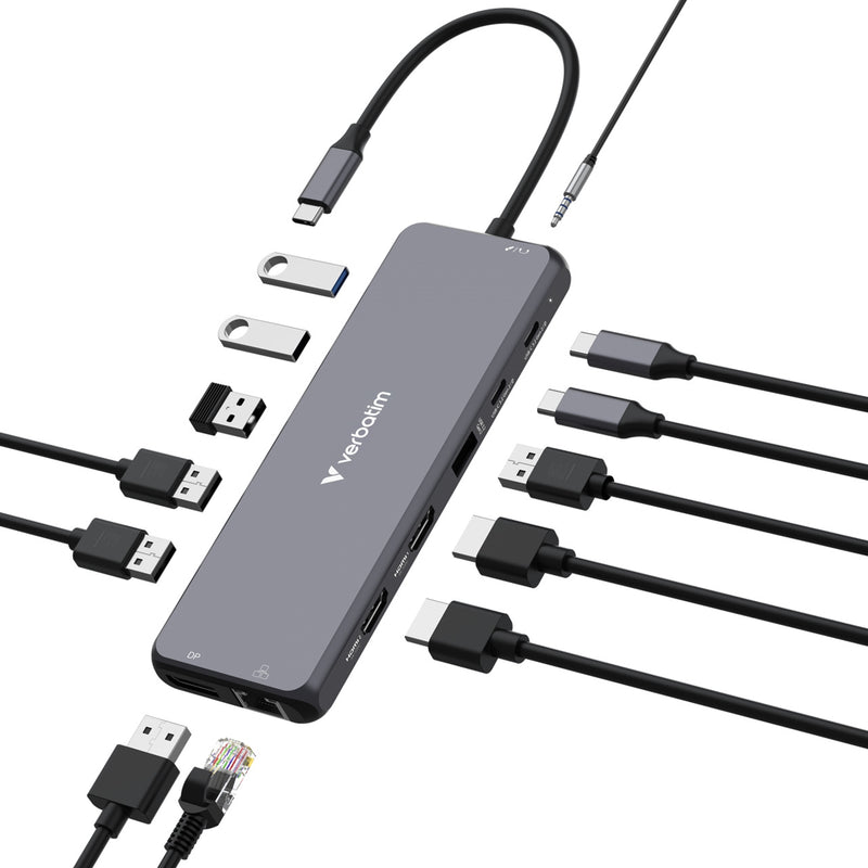 Verbatim CMH-13 USB-C 13 Port Multiport Hub 8K HDMI