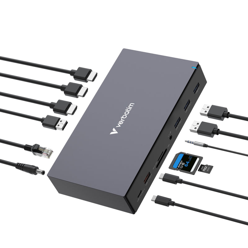 Verbatim CDS-17 USB-C Pro Docking Station 17 Port 8K HDMI