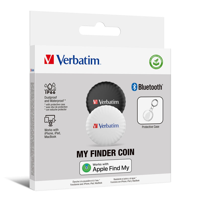 Verbatim My Finder Coin Bluetooth Tracker 2 Pack Apple Find My