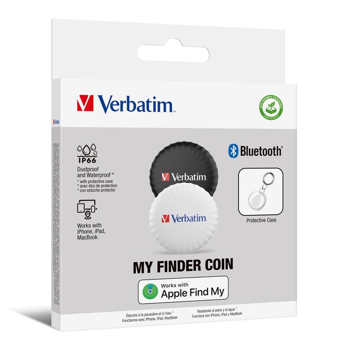 Verbatim My Finder Coin Bluetooth Tracker 2 Pack Apple Find My