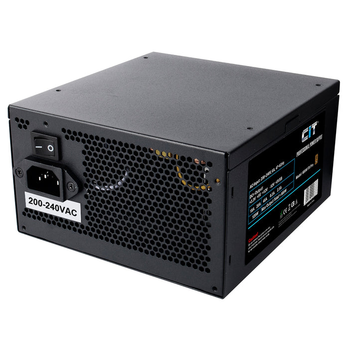 CiT 600W ATX Power Supply 80+ Efficient Quiet Gaming PSU