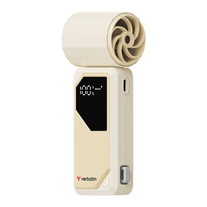 Verbatim Cool n Go AirJet Handheld Fan USB-C White Silver