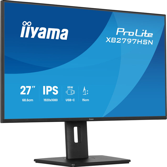 iiyama XB2797HSN-B1 27" IPS Monitor USB-C Dock 100Hz LAN