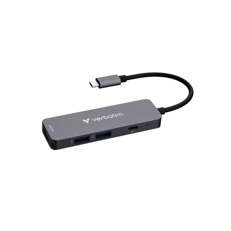 Verbatim USB-C 4 Port Hub with 4K HDMI & 100W PD Charger
