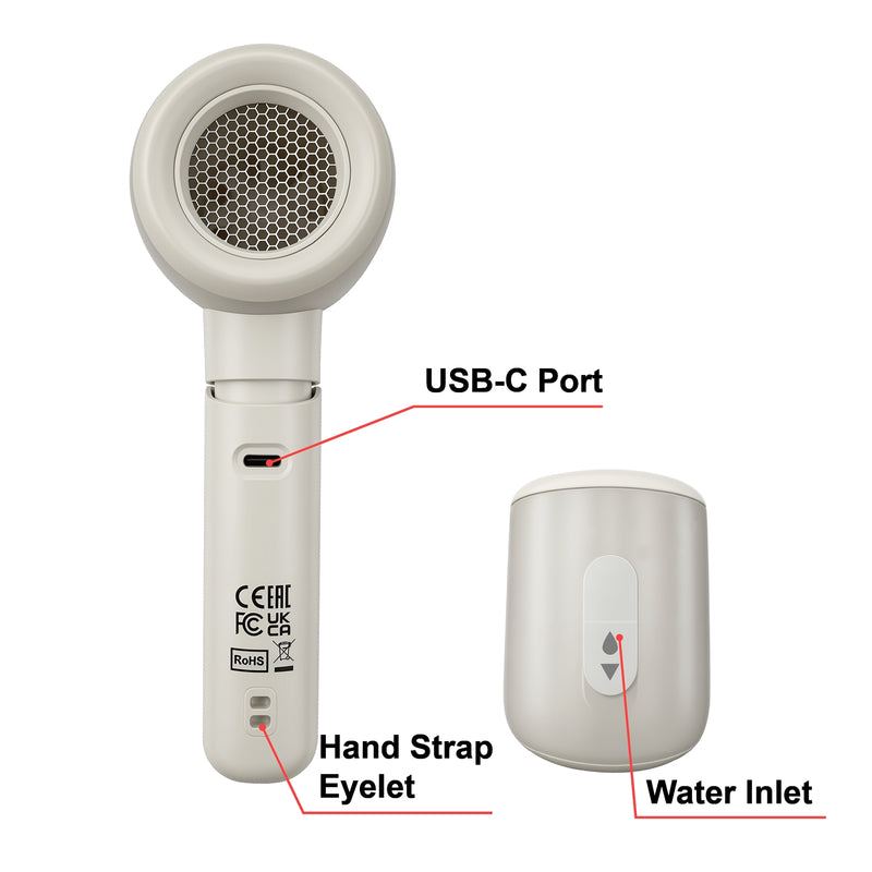 Verbatim Cool & Go Aqua Breeze Handheld Mist Fan White/Silver