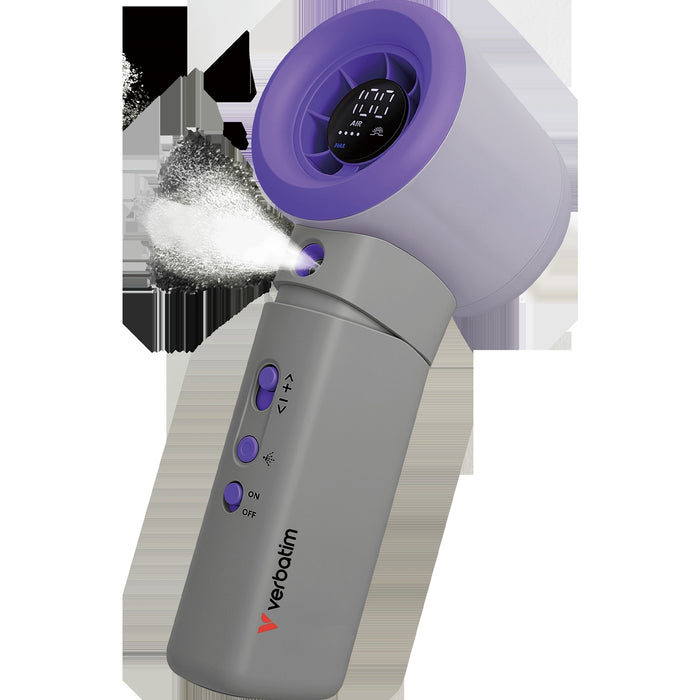 Verbatim Cool & Go Aqua Breeze Handheld Mist Fan Purple/Grey