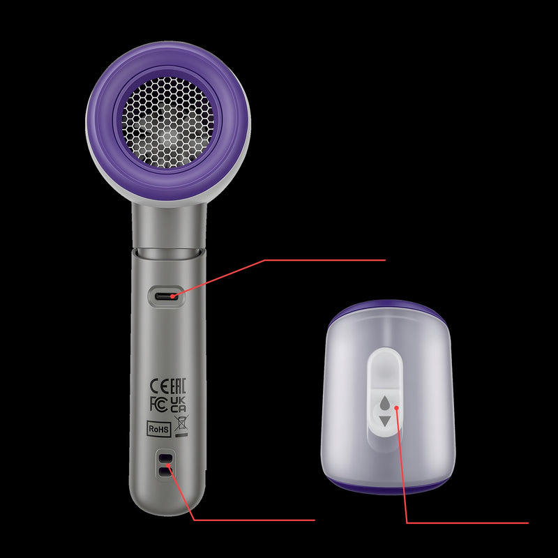 Verbatim Cool & Go Aqua Breeze Handheld Mist Fan Purple/Grey