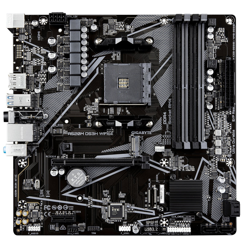 Gigabyte A520M DS3H WiFi6E AM4 DDR4 Micro ATX Motherboard
