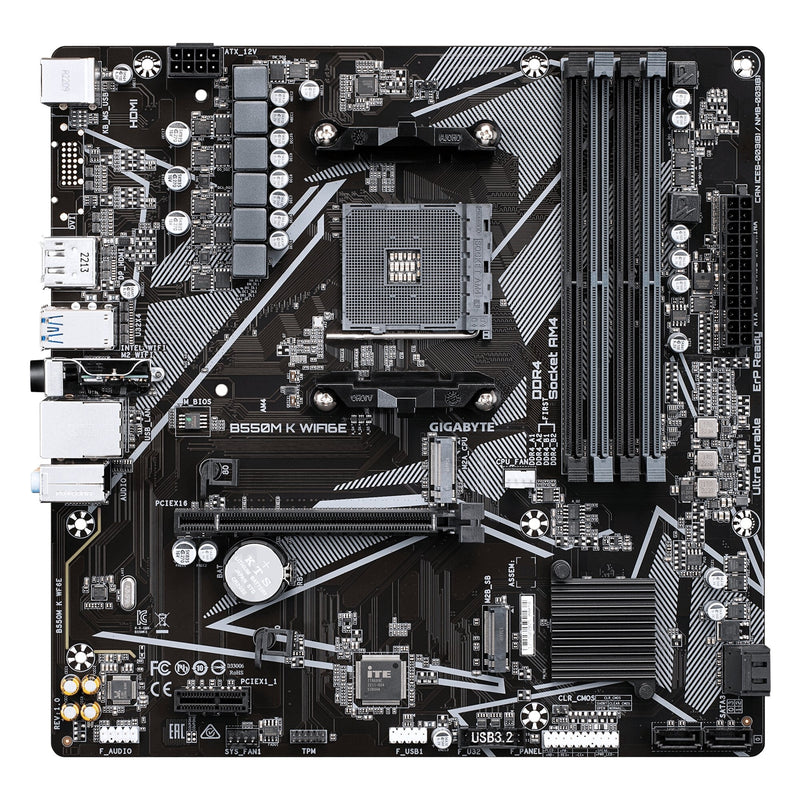 Gigabyte B550M K WiFi 6E AM4 DDR4 Micro ATX Motherboard