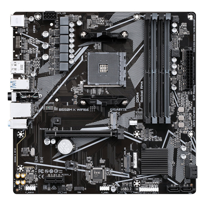Gigabyte B550M K WiFi 6E AM4 DDR4 Micro ATX Motherboard
