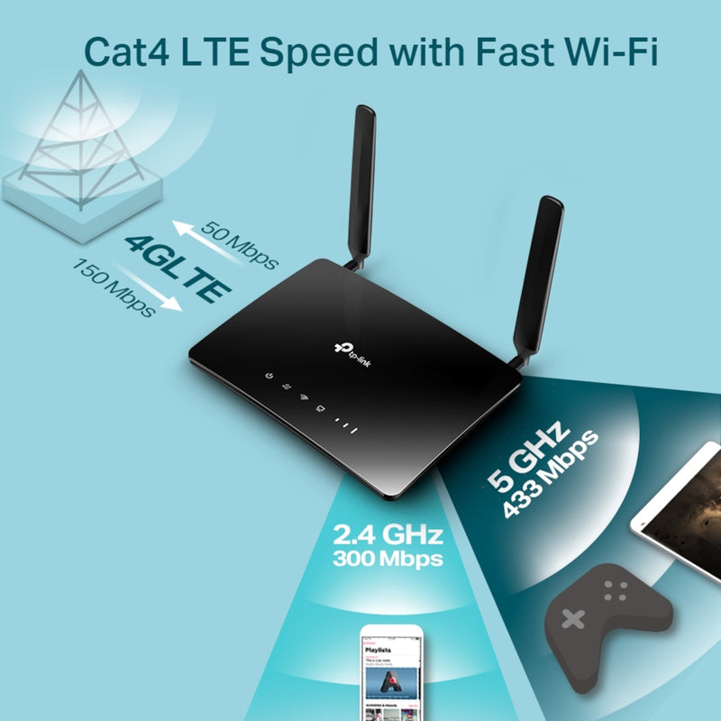 TP-Link Archer MR200 AC750 4G LTE Dual Band WiFi Router