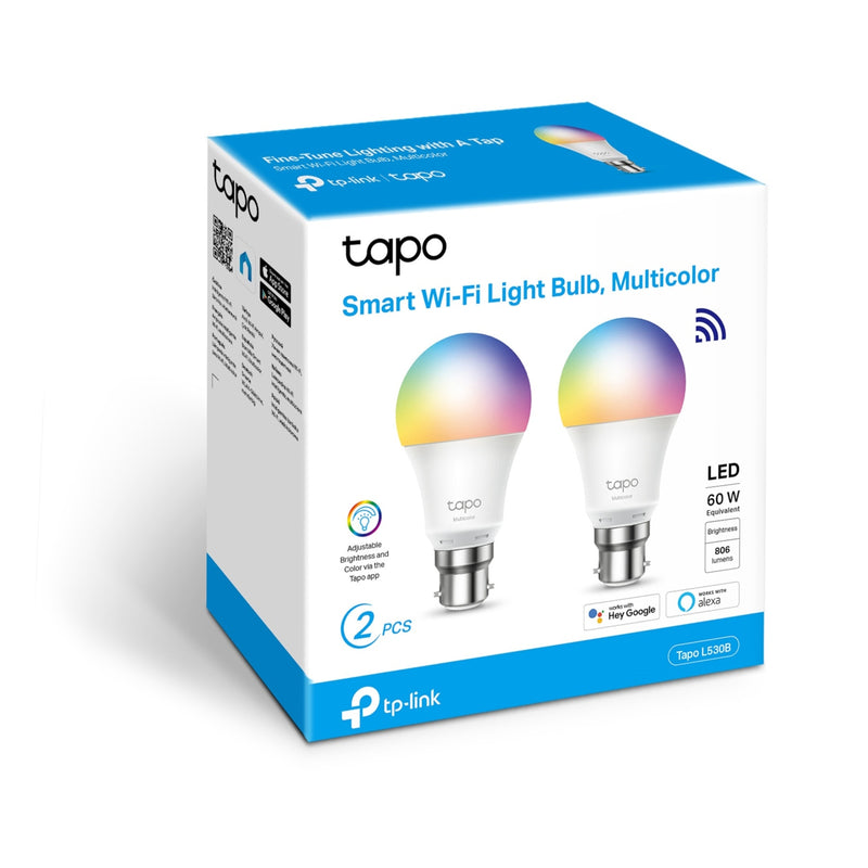 TP-Link Tapo L530B Smart WiFi Multicolour B22 Bulb 2 Pack