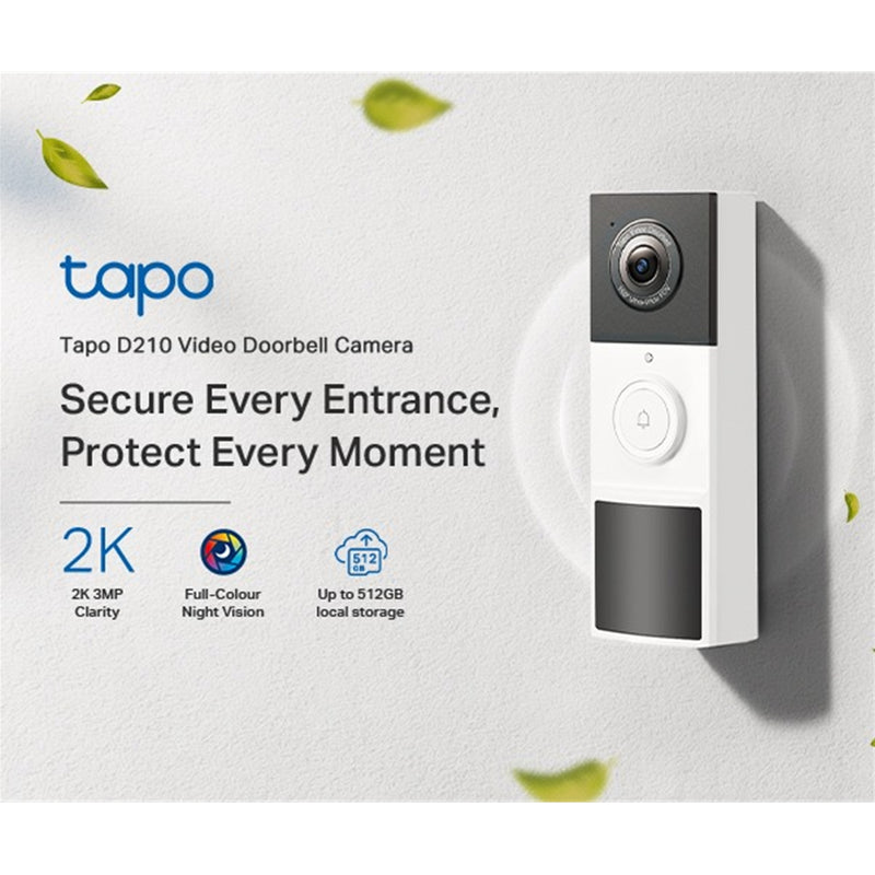 TP-Link Tapo D210 2K Battery Video Doorbell with Chime