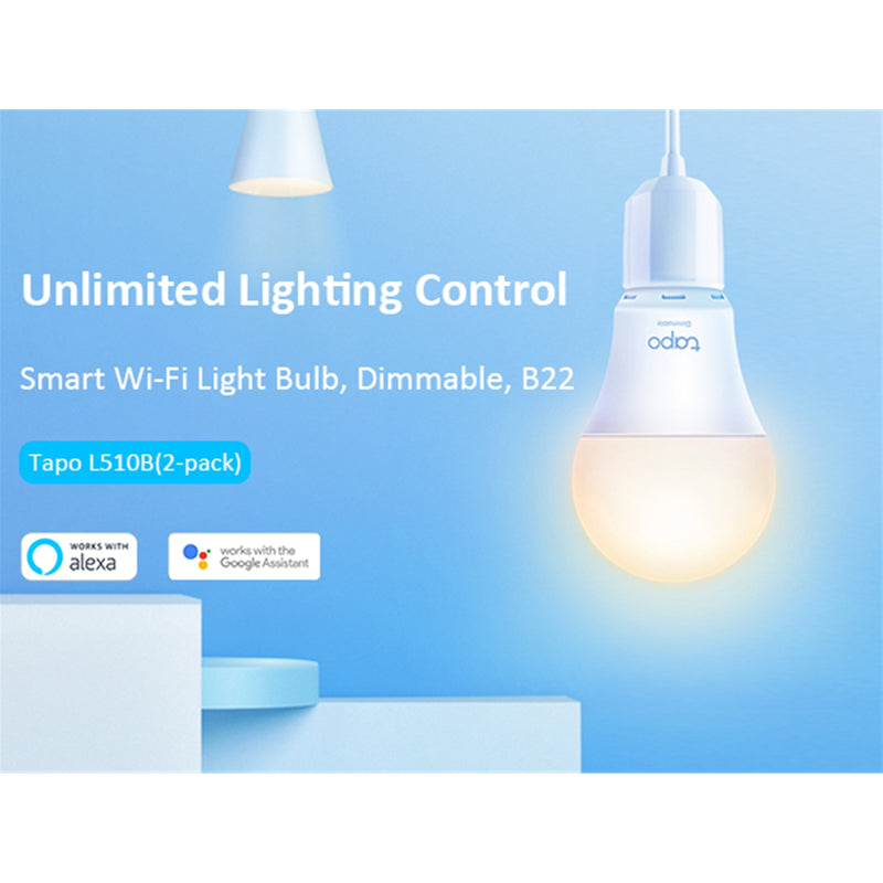 TP-Link Tapo L510B Smart Dimmable LED Bulb B22 2 Pack