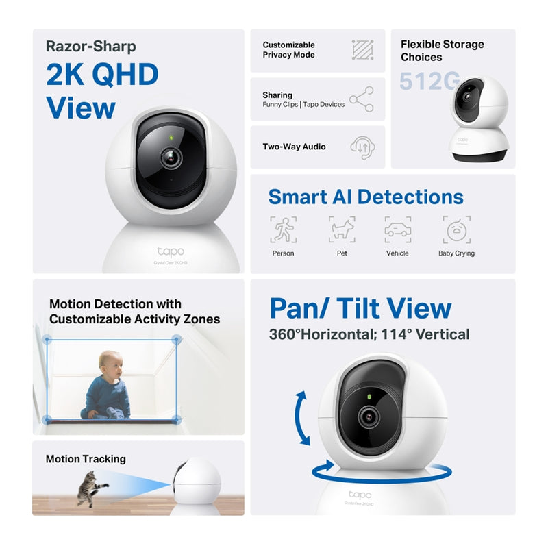 TP-Link Tapo C220 2K Pan Tilt AI WiFi Security Camera