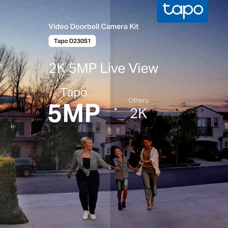 TP-Link Tapo D230S1 2K Smart Video Doorbell Camera Kit
